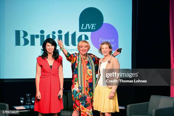 Editor-in-chief of the womans magazin 'Brigitte' Brigitte Huber, German Greens Party co-chairwoman Claudia Roth and Brigitte-editor Nikola Haaks...