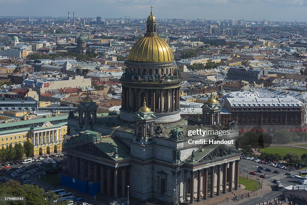 Aerial Views of St. Petersburg, Russia
