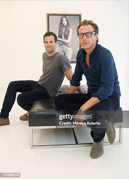 Jens Grede and Erik Torstensson attend the Frame Denim presentation during Mercedes-Benz Fashion Week Spring 2014 at Openhouse Gallery on September...