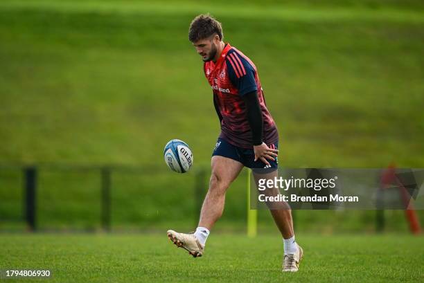 Limerick , Ireland - 21 November 2023; Alex Nankivell during a Munster rugby squad training session at University of Limerick in Limerick.