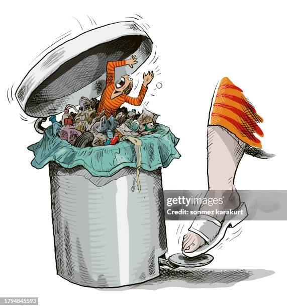 abfall-recycling - nylon feet stock-grafiken, -clipart, -cartoons und -symbole