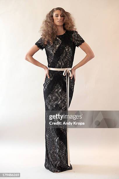 Model poses at the Rita Vinieris Debut Collection presentation during Mercedes-Benz Fashion Week Spring 2014 at The London Hotel on September 4, 2013...
