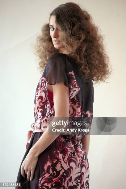 Model poses at the Rita Vinieris Debut Collection presentation during Mercedes-Benz Fashion Week Spring 2014 at The London Hotel on September 4, 2013...