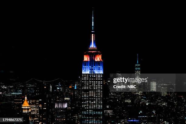 John O'Hurley and David Frei Light the Empire State Building in Honor of the National Dog Show -- Pictured: Empire State Building --