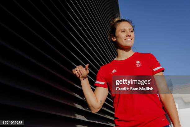 Rugby Sevens captain Abbie Brown of Great Britian poses for a photo during a training session on November 7, 2023 in Loughborough, England.