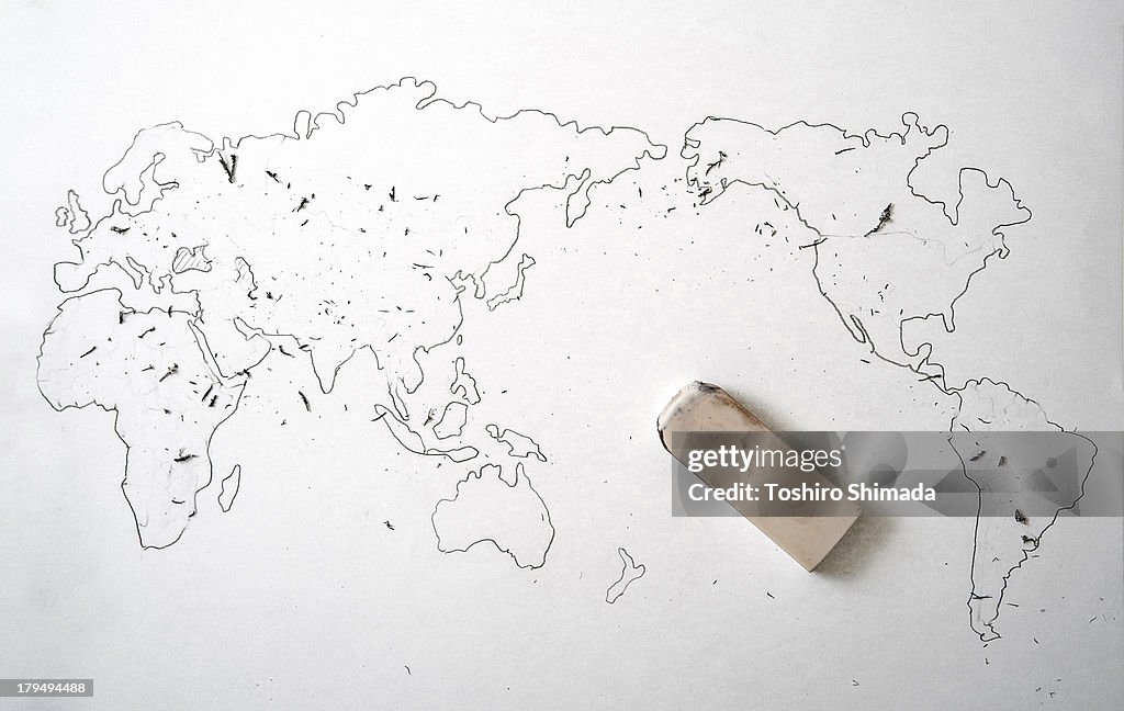 The world map with no borders