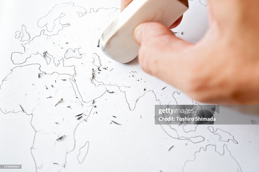 Erasing world map's border