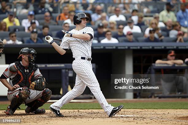 New York Yankees Lyle Overbay in action, at bat vs Baltimore Orioles at Yankee Stadium. Bronx, NY 8/31/2013 CREDIT: Chuck Solomon