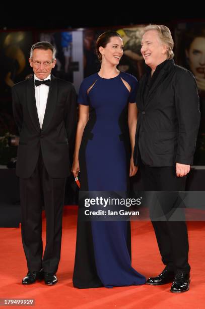 Director Patrice Leconte and actors Rebecca Hall and Alan Rickman attend the 'Une Promesse' Premiere during the 70th Venice International Film...