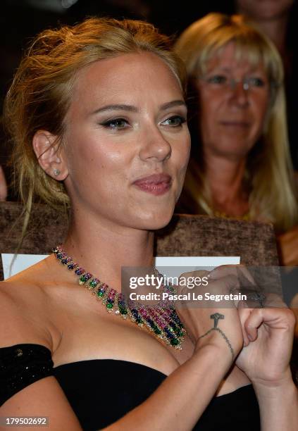 Actress Scarlett Johansson attends the 'Under The Skin' Premiere during the 70th Venice International Film Festival at Palazzo del Cinema on...