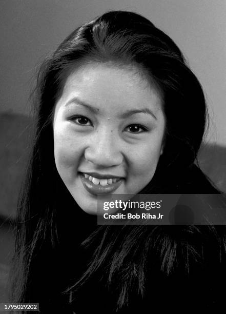 United States Olympic Team Skater Michelle Kwan portrait sesion at mountain training facility, January 18, 1997 at Lake Arrowhead, California.