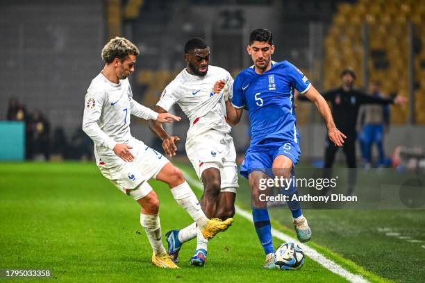 Antoine GRIEZMANN, Youssouf FOFANA of France, Andreas BOUCHALAKIS of Greece during the UEFA Euro 2024, Group B qualifications match between Greece...