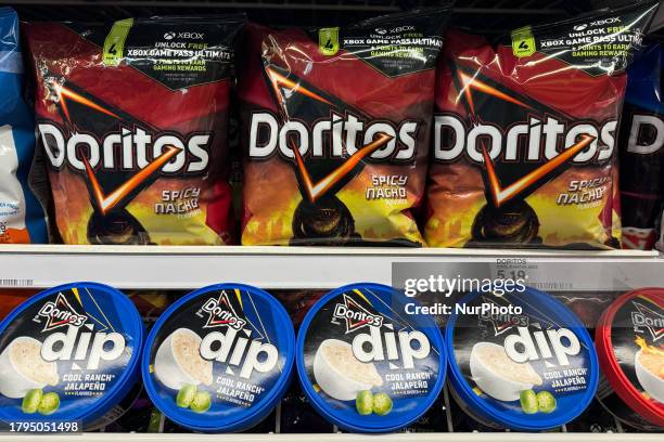 Doritos packaging are seen at the grocery store in Las Vegas, United States on November 17, 2023.