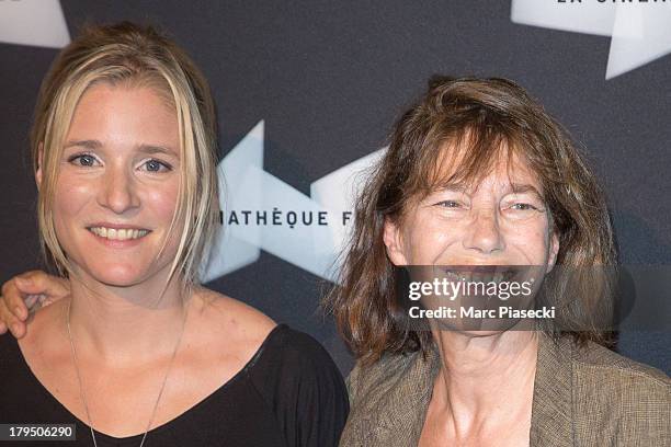 Actresses Natacha Regnier and Jane Birkin attend the 'Michel Piccoli retrospective exhibition' at la cinematheque on September 4, 2013 in Paris,...