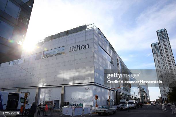 General view of the Hilton Hotel prior to the125th IOC Session on September 4, 2013 in Buenos Aires, Argentina.