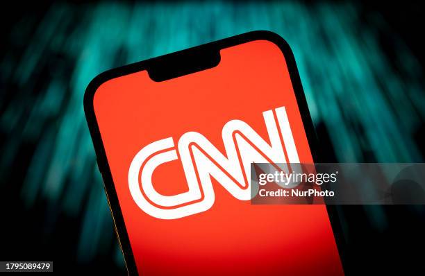 The CNN news television channel logo is seen in this illustrtion photo taken in Warsaw, Poland on 21 November, 2023.