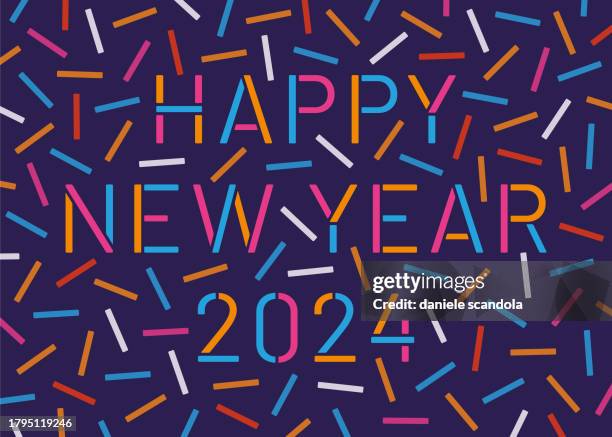 happy new year with falling confetti background. - confetti falling transparent stock illustrations