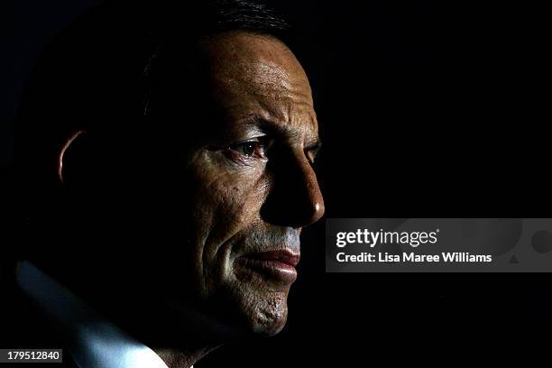 Australian Opposition Leader, Tony Abbott tours the Brisbane Metroplitan Transport Management Centre on September 5, 2013 in Brisbane, Australia....