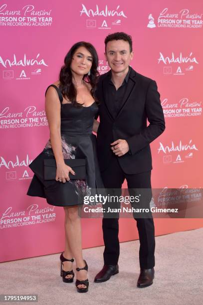 Juliana Posada and Fonseca attend The Latin Recording Academy's 2023 Person of the Year Gala Honoring Laura Pausini at FIBES Conference and...