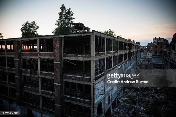 Ruins at the abandoned Packard Automotive Plant are seen on September 4, 2013 in Detroit, Michigan. The Packard Plant was a 3.5 million square foot...