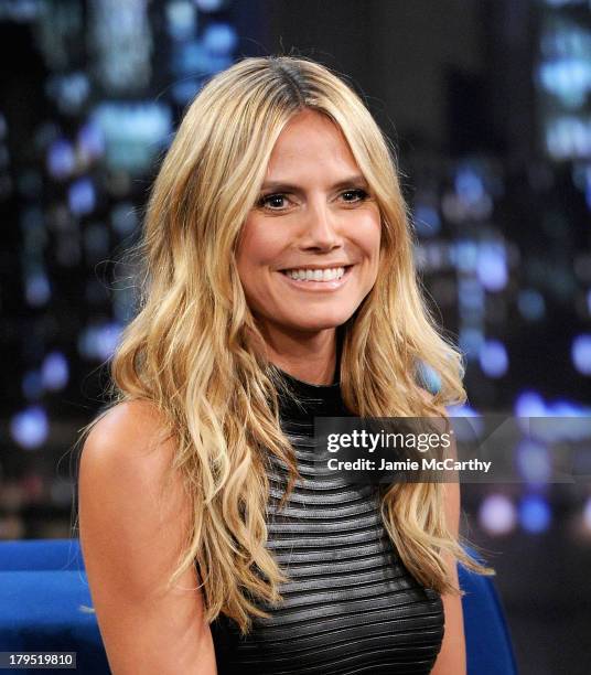 Heidi Klum visits "Late Night With Jimmy Fallon" at Rockefeller Center on September 4, 2013 in New York City.