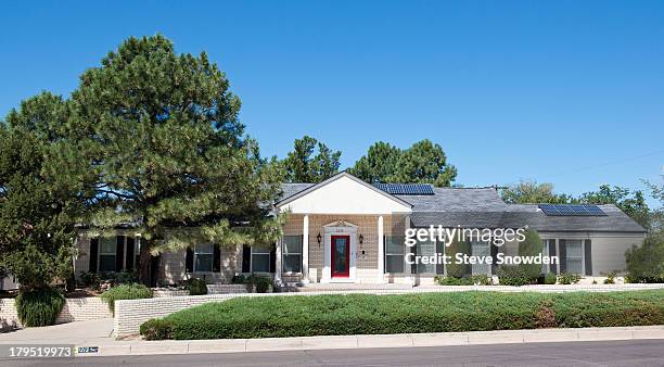 View of the one story ranch style home used in "Breaking Bad" for the character Gustavo Fring on August 31, 2013 in Albuquerque, New Mexico. Exterior...