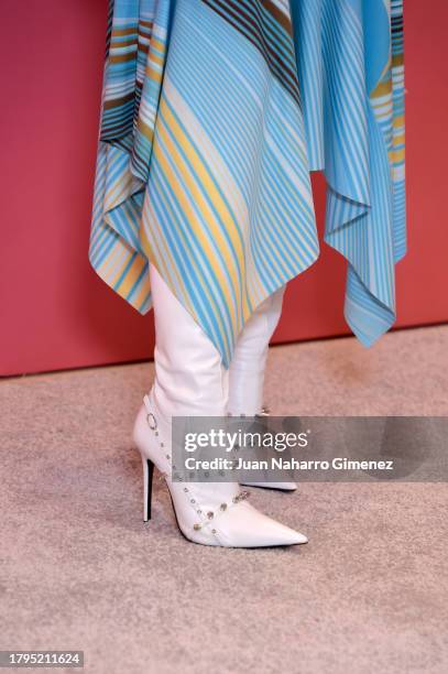 Ana Torroja shoe detail as they attend The Latin Recording Academy's 2023 Person of the Year Gala Honoring Laura Pausini at FIBES Conference and...