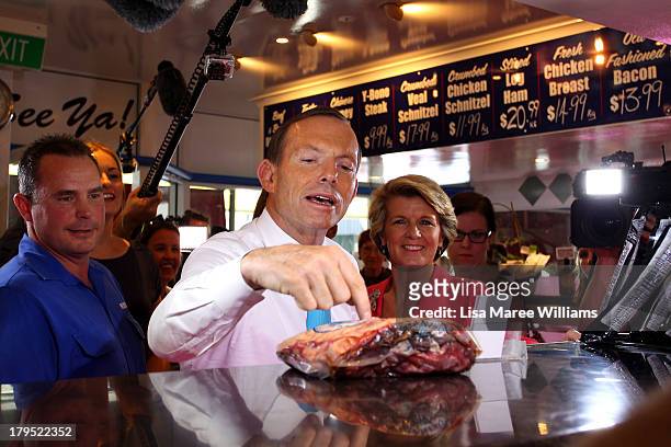 Australian Opposition Leader, Tony Abbott and Deputy Liberal Leader go on a walk through Stafford Heights on September 5, 2013 in Brisbane,...