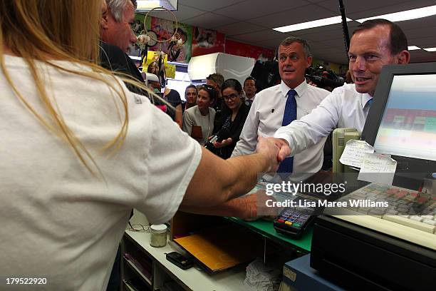 Australian Opposition Leader, Tony Abbott meets voters at Stafford Heights on September 5, 2013 in Brisbane, Australia. The Liberal-National Party...