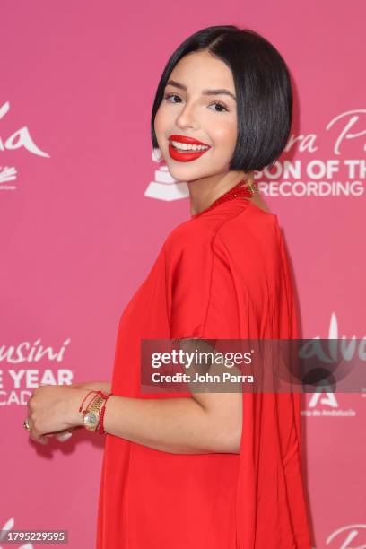 Ángela Aguilar attends the Latin Recording Academy Person of The Year Honoring Laura Pausini at FIBES Conference and Exhibition Centre on November...