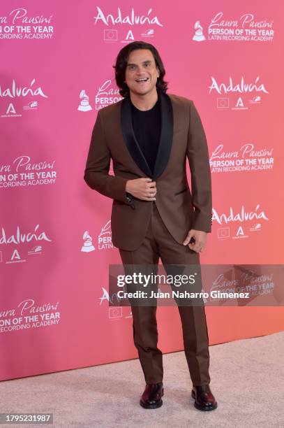 Silvestre Dangond attends The Latin Recording Academy's 2023 Person of the Year Gala Honoring Laura Pausini at FIBES Conference and Exhibition Centre...