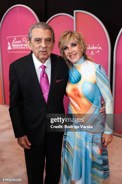 Wison Torres and Ana Torroja attend the Latin Recording Academy Person of The Year Honoring Laura Pausini at FIBES Conference and Exhibition Centre...