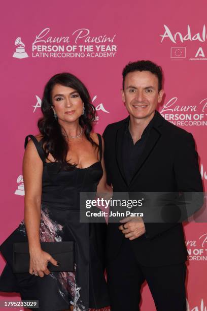 Juliana Posada and Fonseca attend the Latin Recording Academy Person of The Year Honoring Laura Pausini at FIBES Conference and Exhibition Centre on...