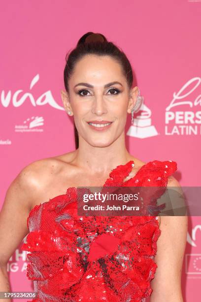 Malú attends the Latin Recording Academy Person of The Year Honoring Laura Pausini at FIBES Conference and Exhibition Centre on November 15, 2023 in...