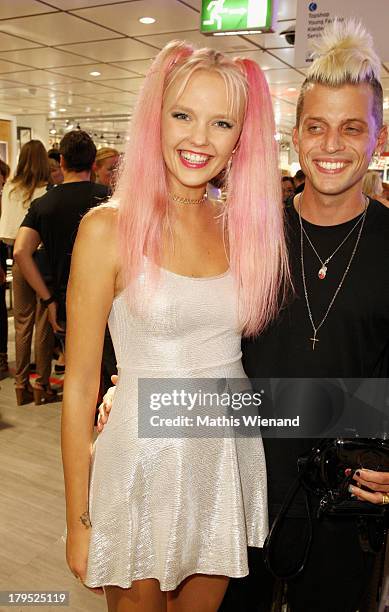 Bonnie Strange and Carl Jakob Haupt attend the 'Feel London By Karstadt' Launch Event at Karstadt Store Duesseldorf on September 4, 2013 in...