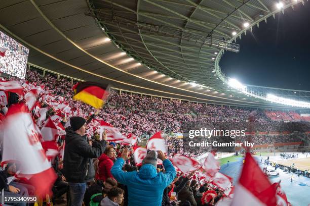 Lonely fan of Germany among Fans of Austria show their support during the international friendly match between Austria and Germany at Ernst Happel...