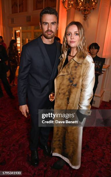 Theo James and Ruth Kearney attend the GQ Men of the Year Awards in association with BOSS at The Royal Opera House on November 15, 2023 in London,...