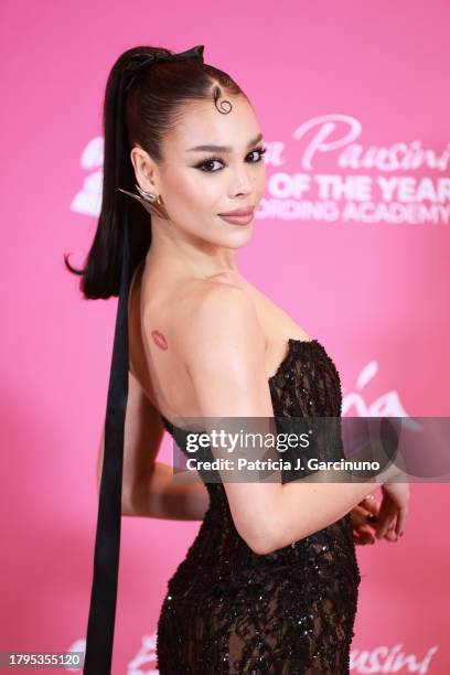 Danna Paola attends The Latin Recording Academy's 2023 Person of the Year Gala Honoring Laura Pausini at FIBES Conference and Exhibition Centre on...