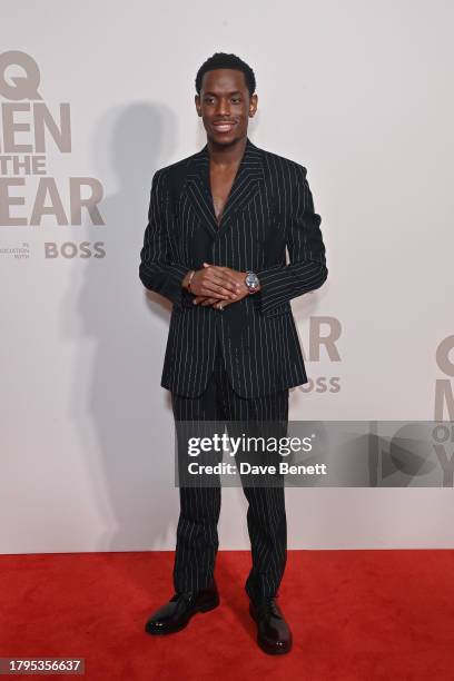 Micheal Ward arrives at the GQ Men of the Year Awards in association with BOSS at The Royal Opera House on November 15, 2023 in London, England.