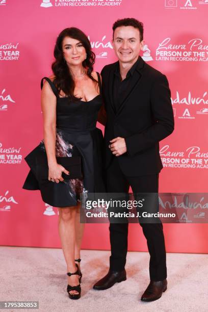 Juliana Posada and Fonseca attend The Latin Recording Academy's 2023 Person of the Year Gala Honoring Laura Pausini at FIBES Conference and...