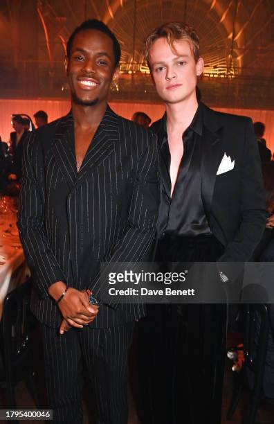 Micheal Ward and Anson Boon attend the GQ Men of the Year Awards in association with BOSS at The Royal Opera House on November 15, 2023 in London,...