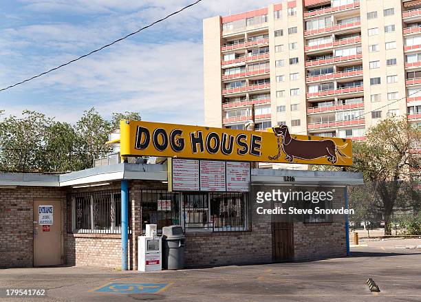 View of The Dog House and its signs on September 02, 2013 in Albuquerque, New Mexico. The Dog House was seen during Seasons 1 and 5 of AMCs "Breaking...