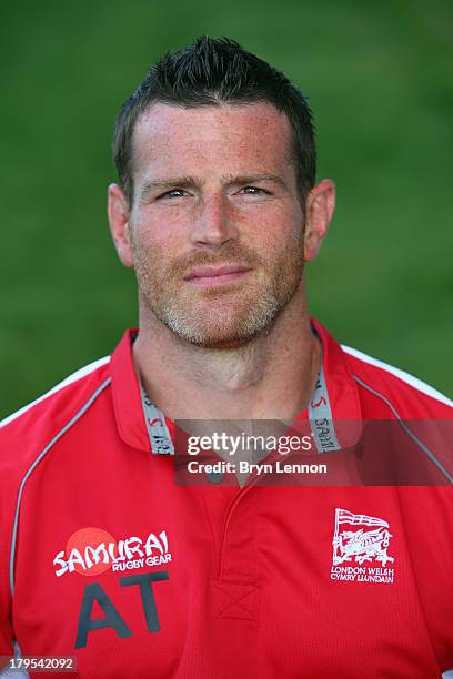 Andy Titterrell of London Welsh poses for a portrait during a London Welsh Media Day at Kassam Stadium on September 4, 2013 in Oxford, England.
