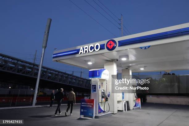 View of Arco gas station in Las Vegas, United States on November 17, 2023.