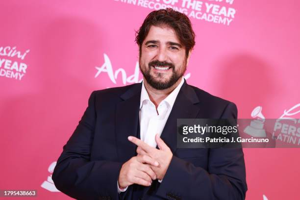 Antonio Orozco attends The Latin Recording Academy's 2023 Person of the Year Gala Honoring Laura Pausini at FIBES Conference and Exhibition Centre on...