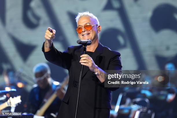 Alejandro Sanz performs onstage during the Latin Recording Academy Person of The Year Honoring Laura Pausini at FIBES Conference and Exhibition...