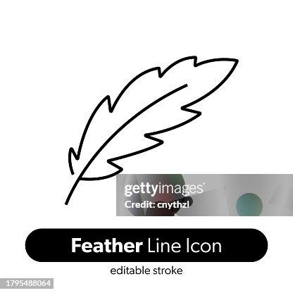 Feather Line Icon. Editable Stroke Vector Icon. Soft, Comfortable, Fabric. Feather Line Icon. Editable Stroke Vector Icon. Soft, Comfortable, Fabric.