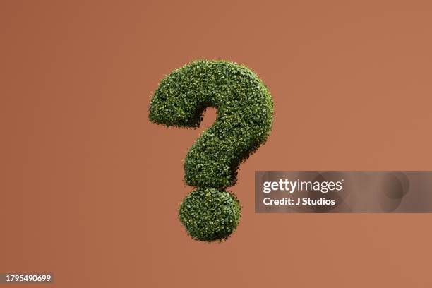 question mark covered with green plants - question mark stock pictures, royalty-free photos & images