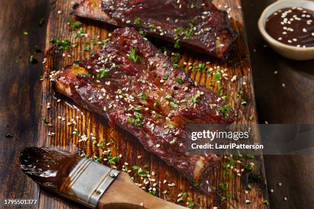 korean style sticky beef ribs - rib cage stock pictures, royalty-free photos & images