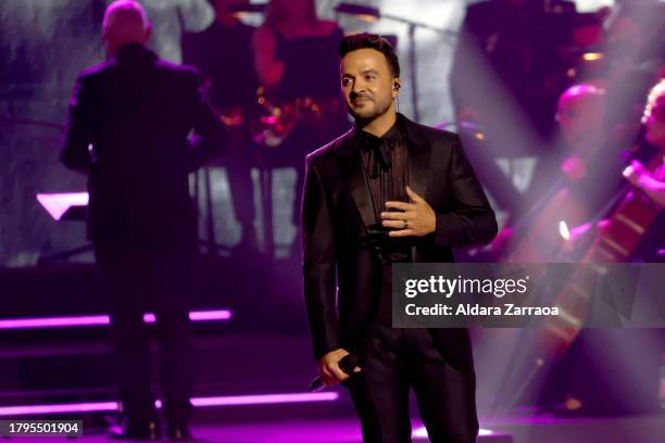 Luis Fonsi performs onstage during The Latin Recording Academy's 2023 Person of the Year Gala Honoring Laura Pausini at FIBES Conference and...